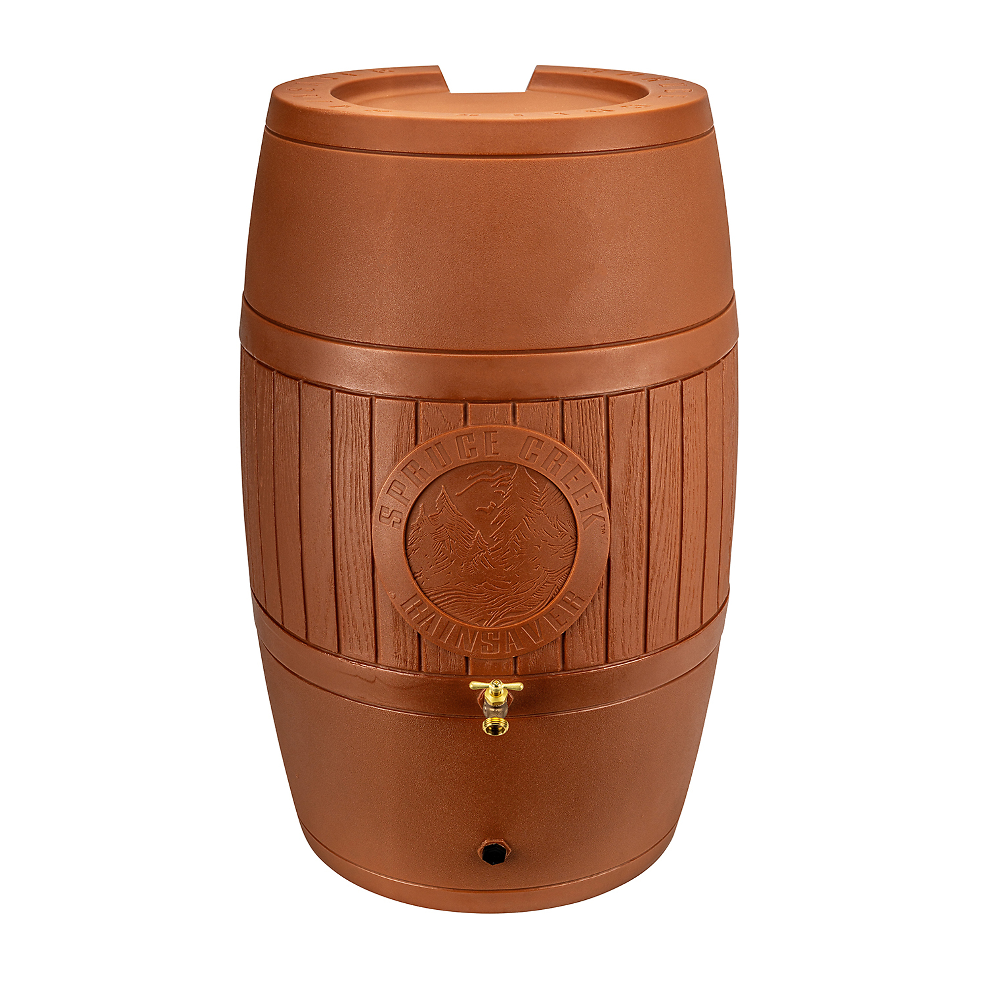 Bushman Spruce Creek Rain Saver Barrel — 54 Gallons, Terra Cotta, UV-Resistant, Model# RAINSAVERTC54